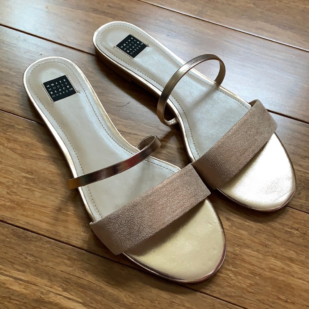 NEW WHBM Rose Gold Strappy Slides